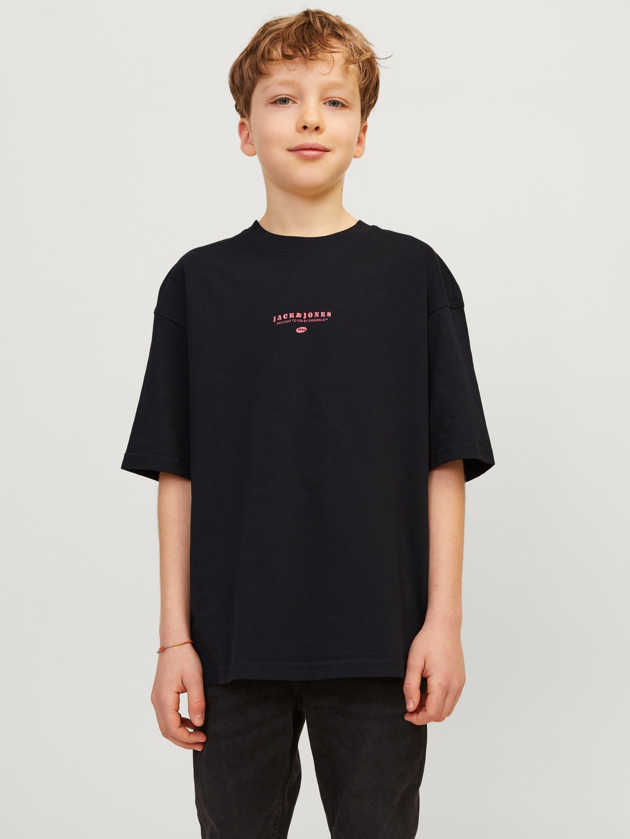 Jack & Jones Printed T-shirt For boys -Black - 12257637