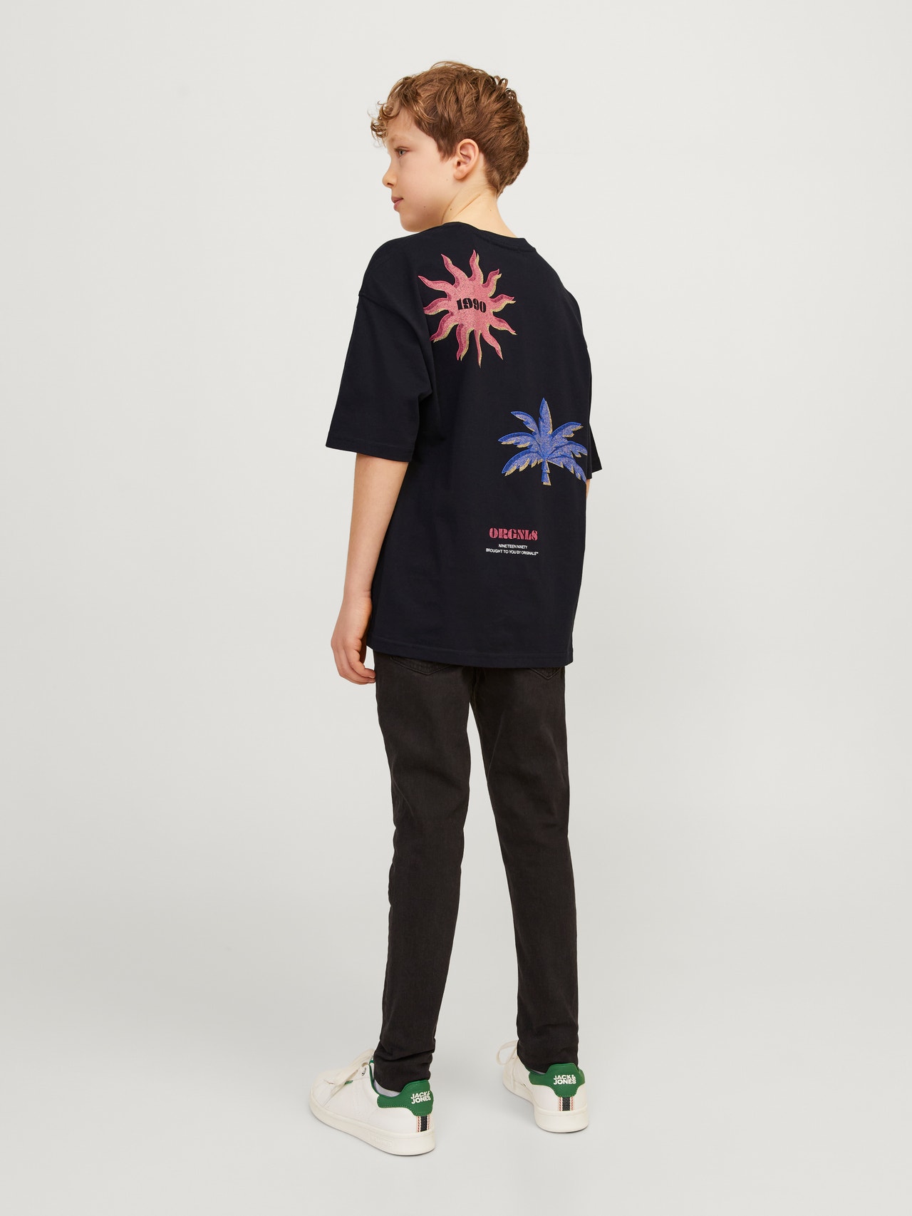 Jack & Jones Printed T-shirt For boys -Black - 12257637