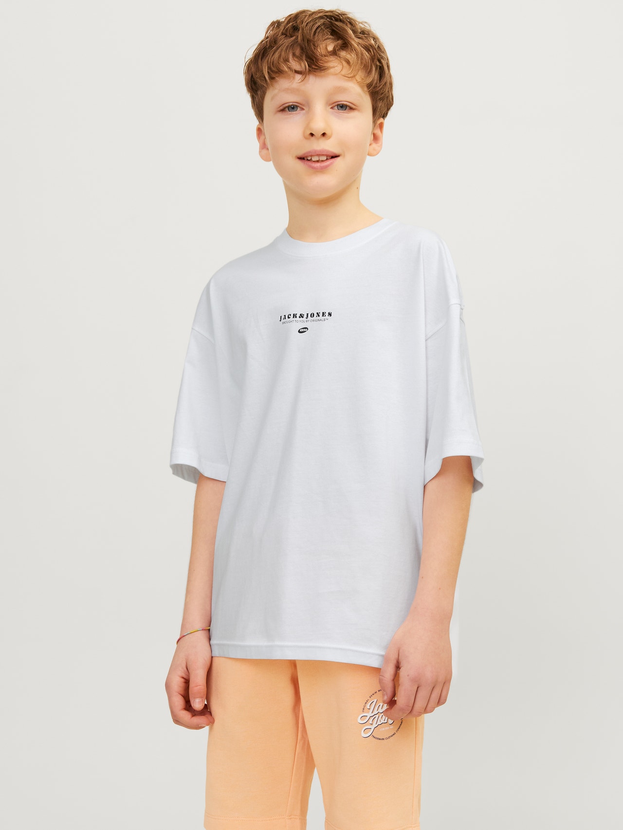 Jack & Jones Tryck T-shirt För pojkar -Bright White - 12257637