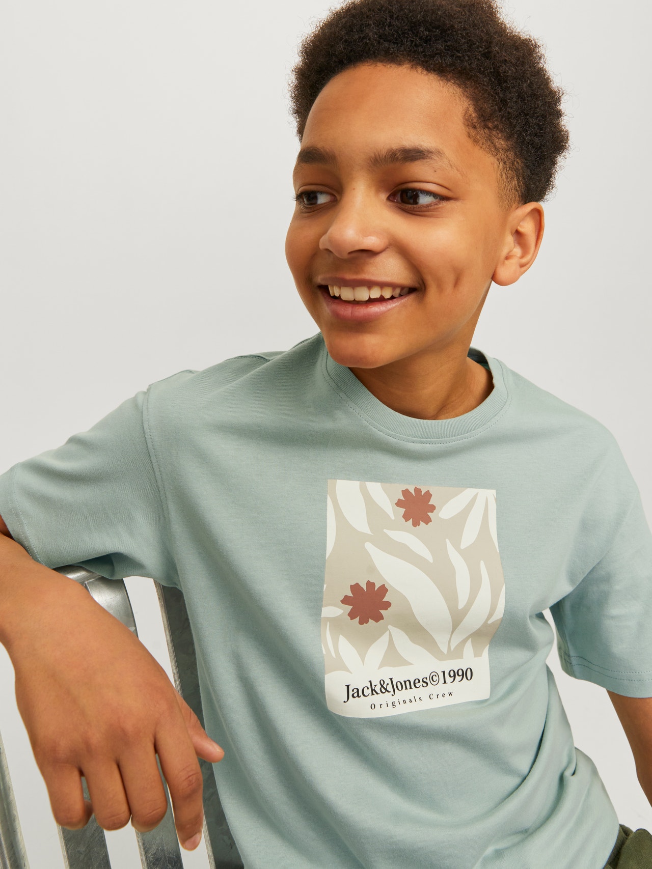 Jack & Jones Poikien Painettu T-paita -Gray Mist - 12257641