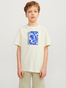 Jack & Jones Nadruk T-shirt Dla chłopców -Buttercream - 12257641