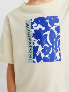 Jack & Jones Nadruk T-shirt Dla chłopców -Buttercream - 12257641