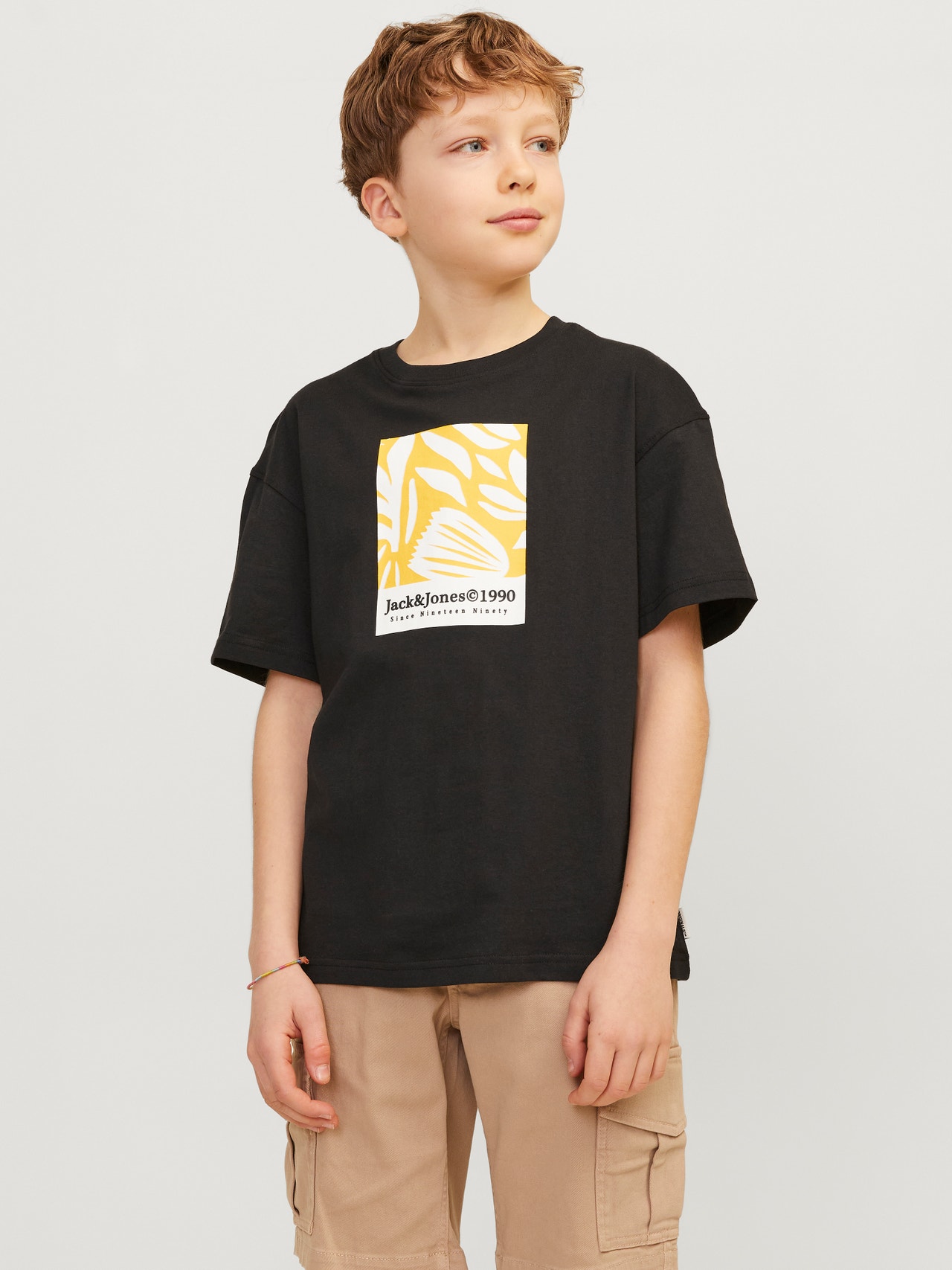 Jack & Jones Printed T-shirt For boys -Black - 12257641