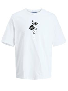 Jack & Jones Plus Size Nadruk T-shirt -White - 12257653