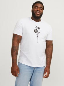 Jack & Jones Plus Size Nadruk T-shirt -White - 12257653