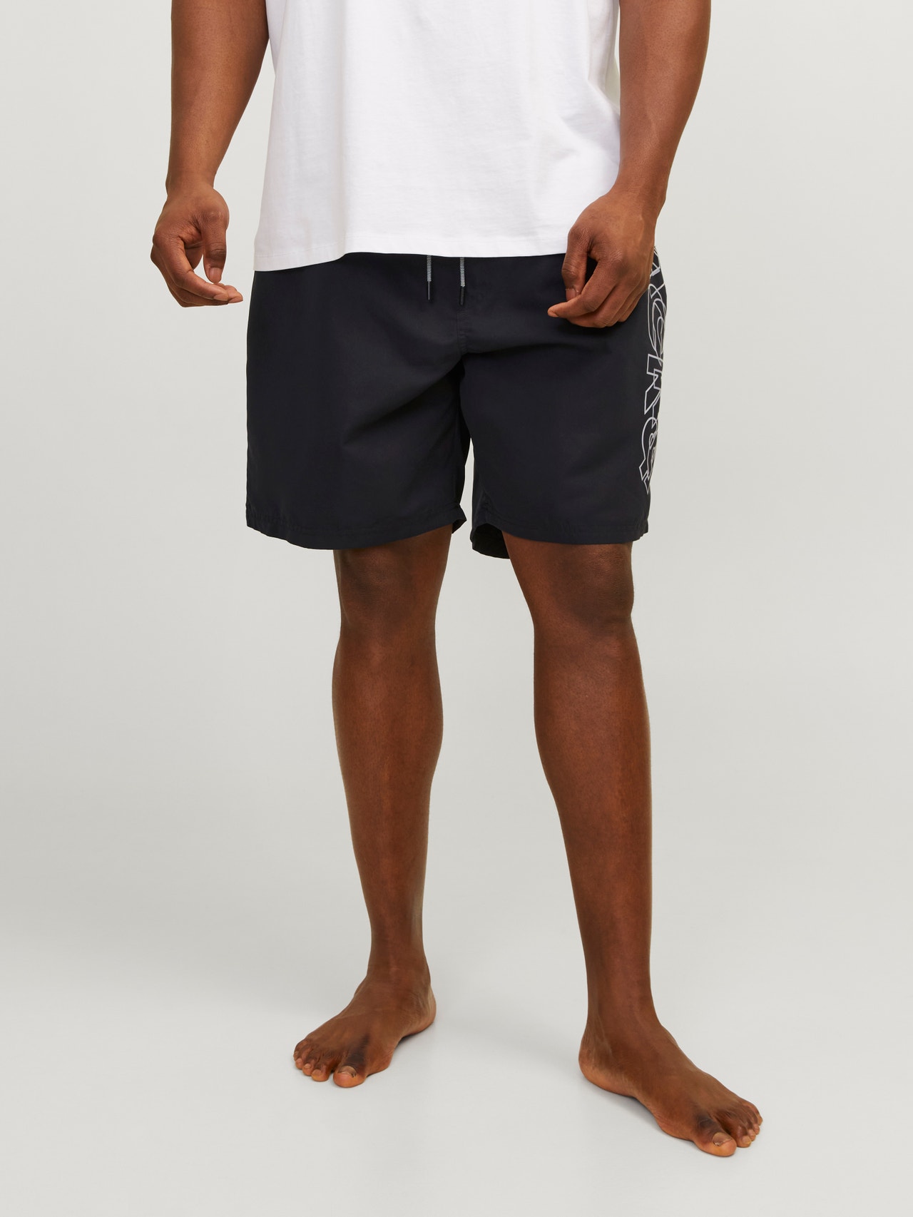 Jack & Jones Plus Size Regular Fit Badshorts med normal passform -Black - 12257667
