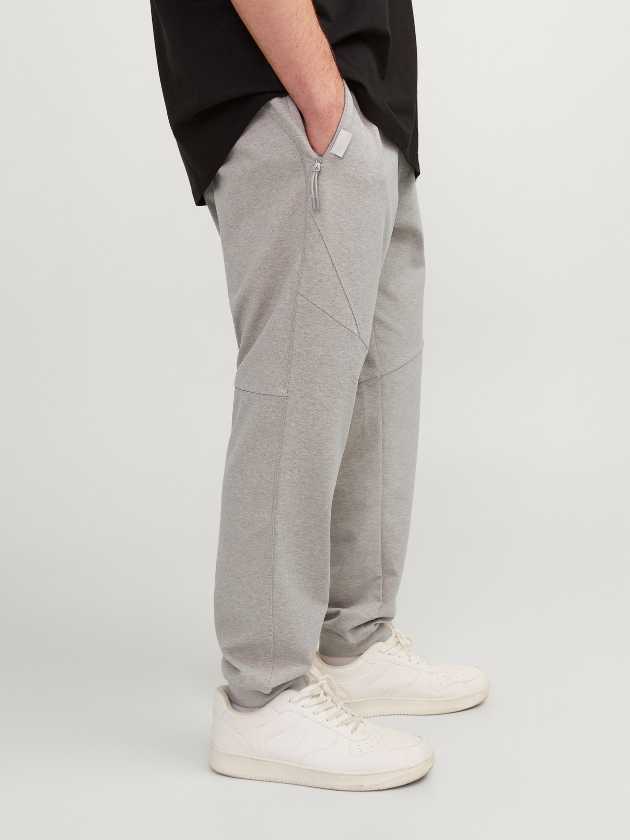Jack & Jones Plus Size Slim Fit Sweatpants -Light Grey Melange - 12257672