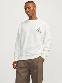 Jack & Jones Spausdintas raštas Apatinis prakaituojantis megztinis -Cloud Dancer - 12257735