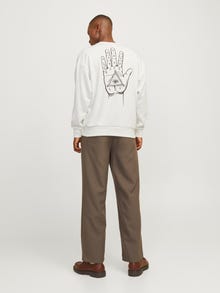 Jack & Jones Spausdintas raštas Apatinis prakaituojantis megztinis -Cloud Dancer - 12257735