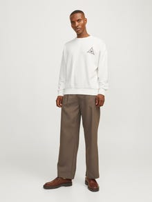 Jack & Jones Spausdintas raštas Apatinis prakaituojantis megztinis -Cloud Dancer - 12257735