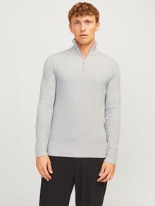 Jack & Jones Zip à quart -Light Grey Melange - 12257773