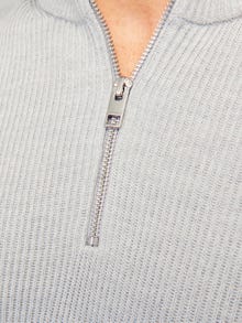 Jack & Jones Plain Quarter zip Knit -Light Grey Melange - 12257773