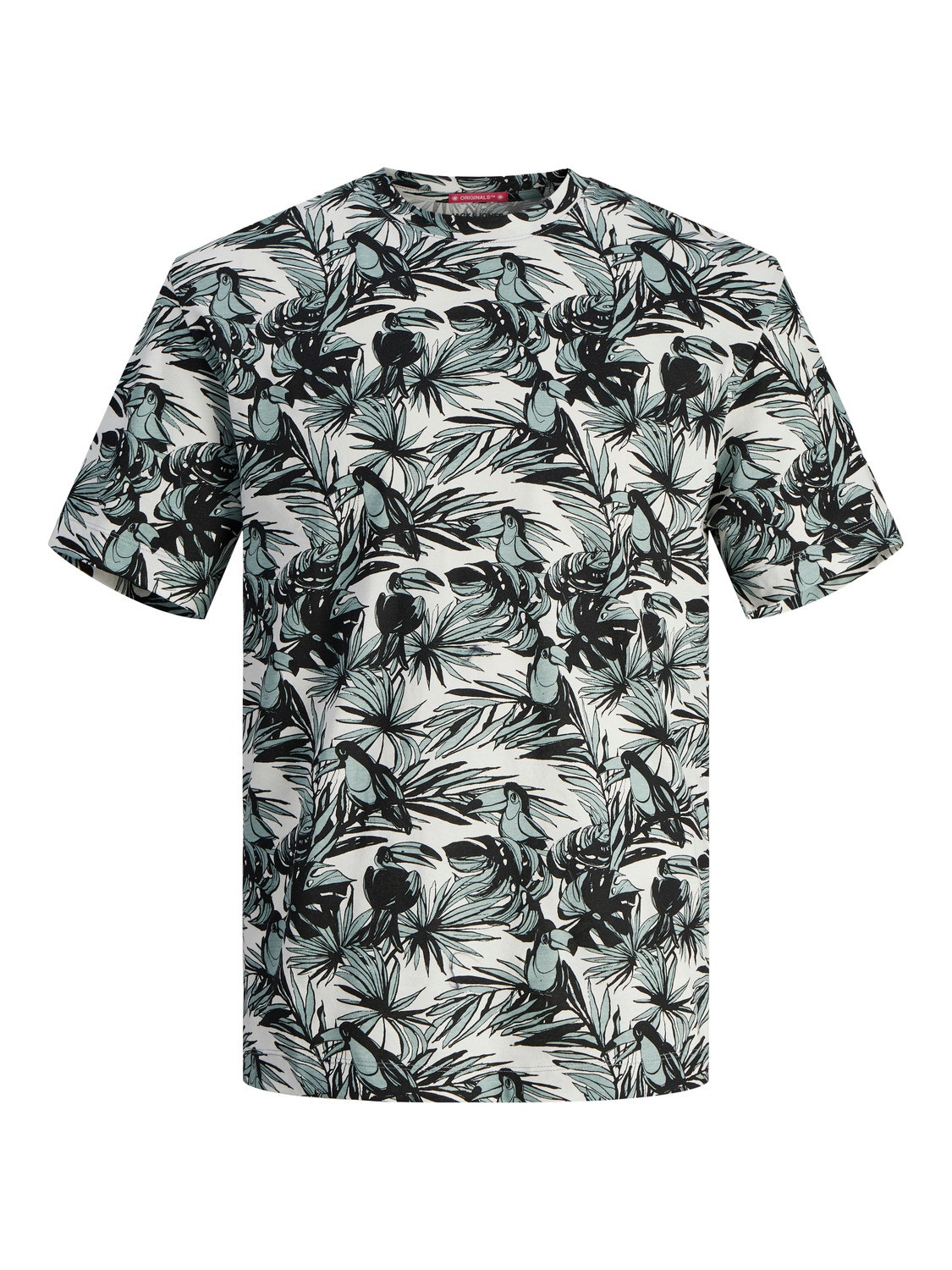 Jack & Jones T-shirt All Over Print Mini -Gray Mist - 12257774