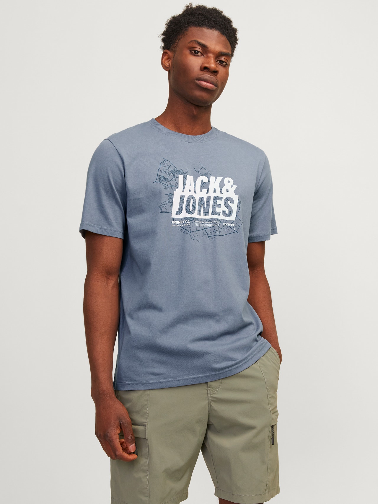Jack & Jones Gedrukt Ronde hals T-shirt -Flint Stone - 12257908