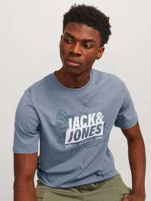 Jack & Jones Bedrukt Ronde hals T-shirt -Flint Stone - 12257908