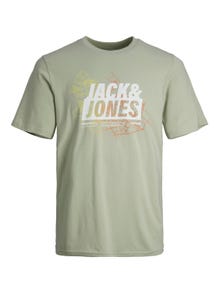 Jack & Jones Gedruckt Rundhals T-shirt -Desert Sage - 12257908