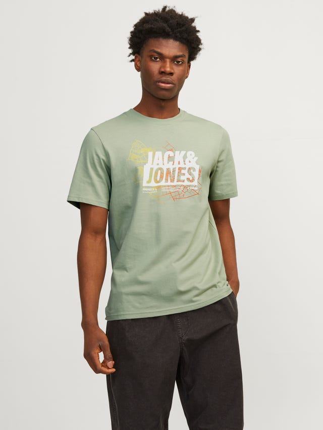 Jack & Jones Bedrukt Ronde hals T-shirt - 12257908