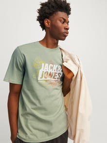 Jack & Jones Bedrukt Ronde hals T-shirt -Desert Sage - 12257908