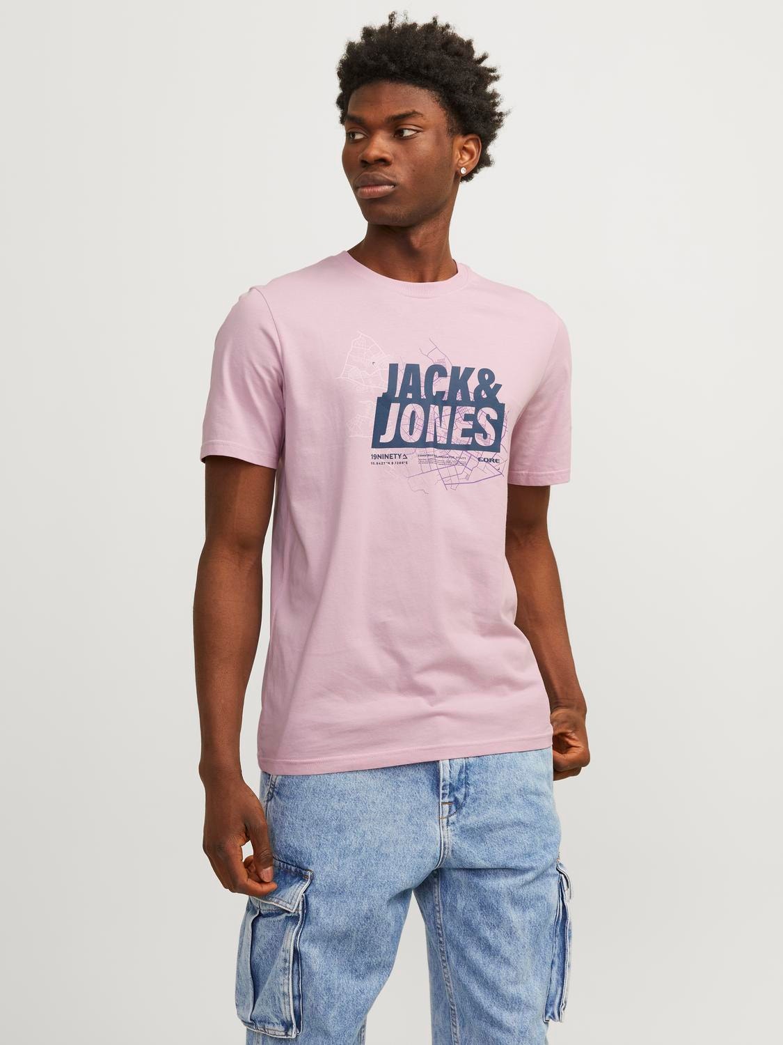 Jack & Jones Trykk O-hals T-skjorte -Winsome Orchid - 12257908