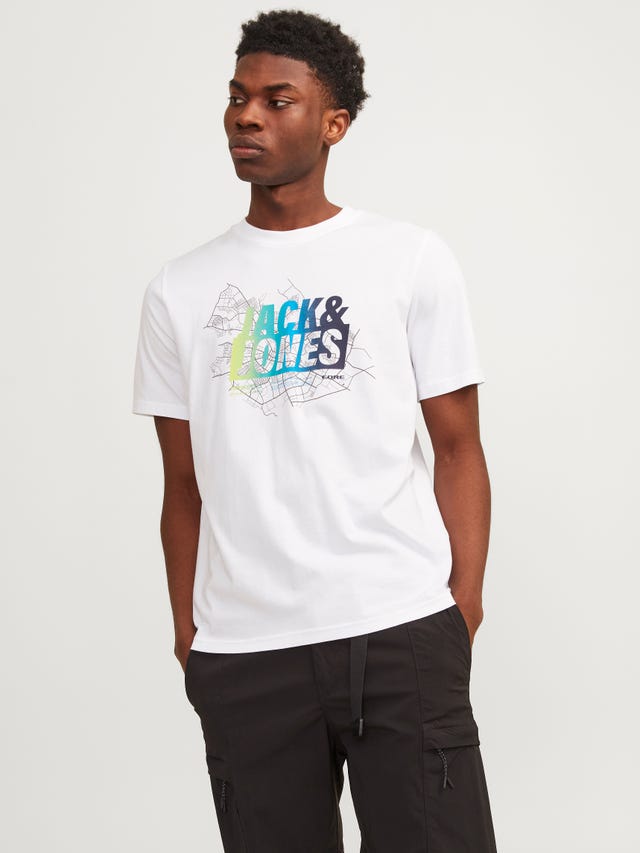 Jack & Jones Nadruk Okrągły dekolt T-shirt - 12257908