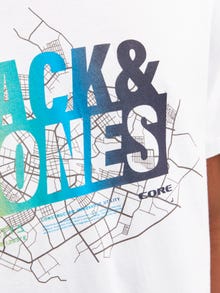 Jack & Jones T-shirt Stampato Girocollo -White - 12257908