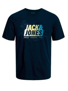 Jack & Jones Gedruckt Rundhals T-shirt -Navy Blazer - 12257908