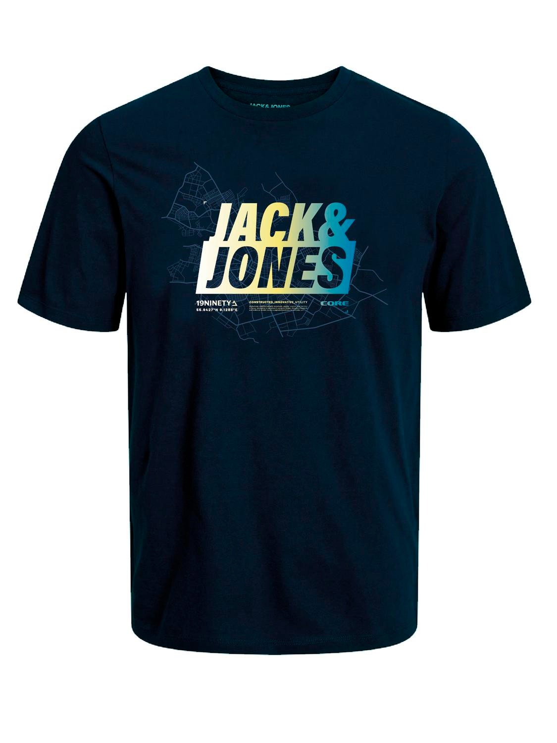 Jack & Jones Printet Crew neck T-shirt -Navy Blazer - 12257908