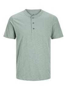 Jack & Jones Einfarbig Mandarin Kragen T-shirt -Lily Pad - 12257965