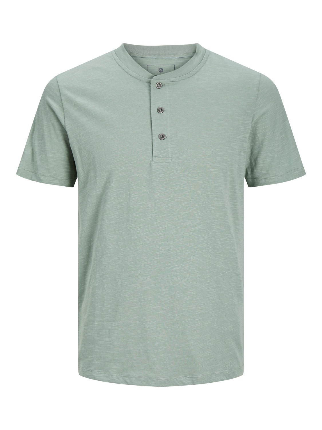 Jack & Jones Enfärgat Kinakrage T-shirt -Lily Pad - 12257965