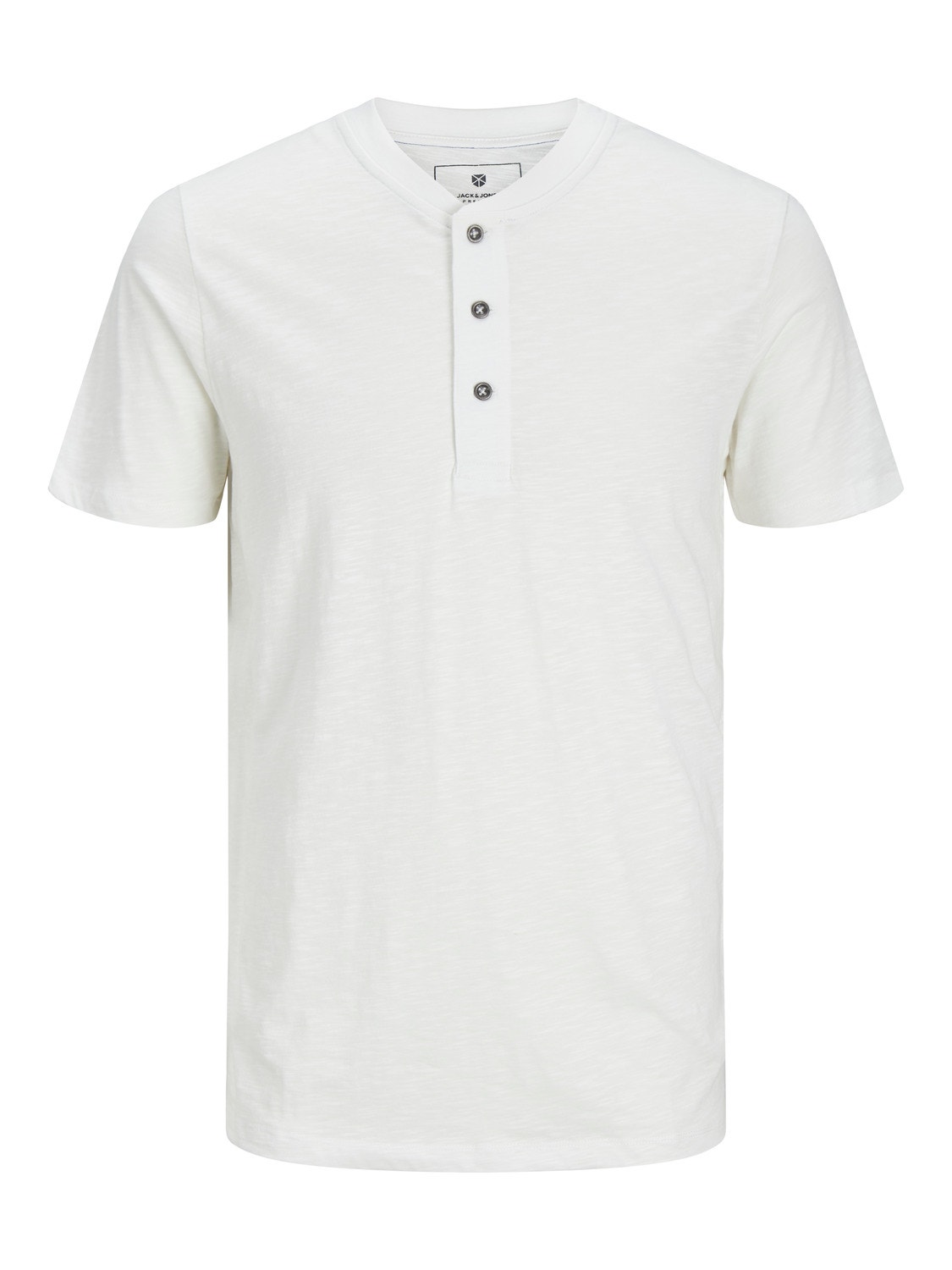 Jack & Jones Yksivärinen Kiinalaiskaulus T-paita -Cloud Dancer - 12257965