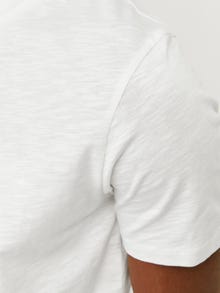 Jack & Jones Einfarbig Mandarin Kragen T-shirt -Cloud Dancer - 12257965