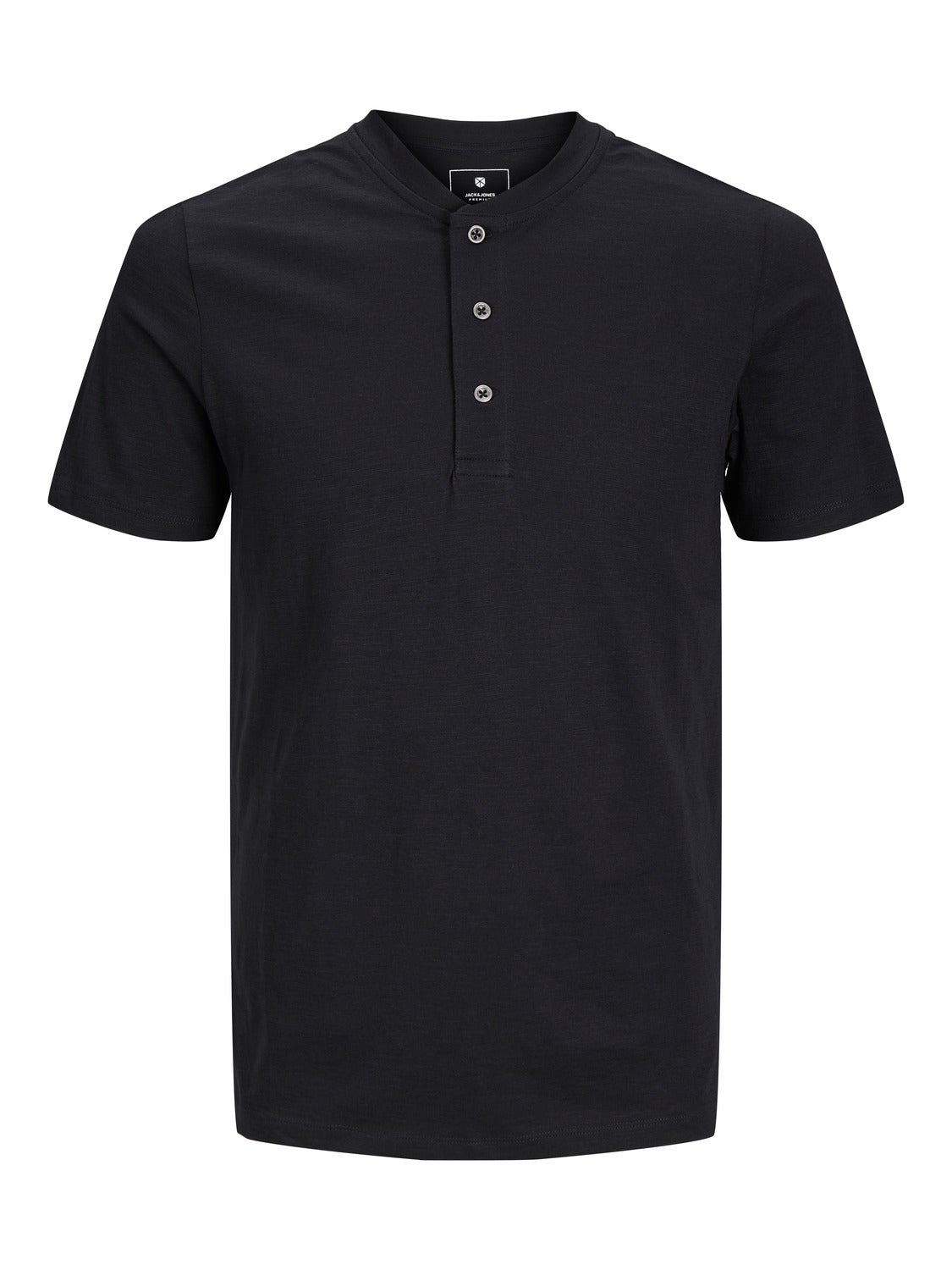 Jack & Jones Plain China Collar T-shirt -Black - 12257965