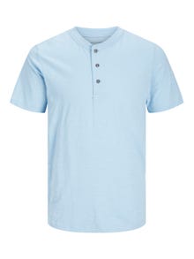 Jack & Jones Bez vzoru Čínský límec Tričko -Cerulean - 12257965