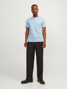 Jack & Jones Bez vzoru Čínský límec Tričko -Cerulean - 12257965