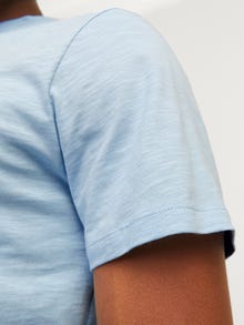 Jack & Jones Enfärgat Kinakrage T-shirt -Cerulean - 12257965