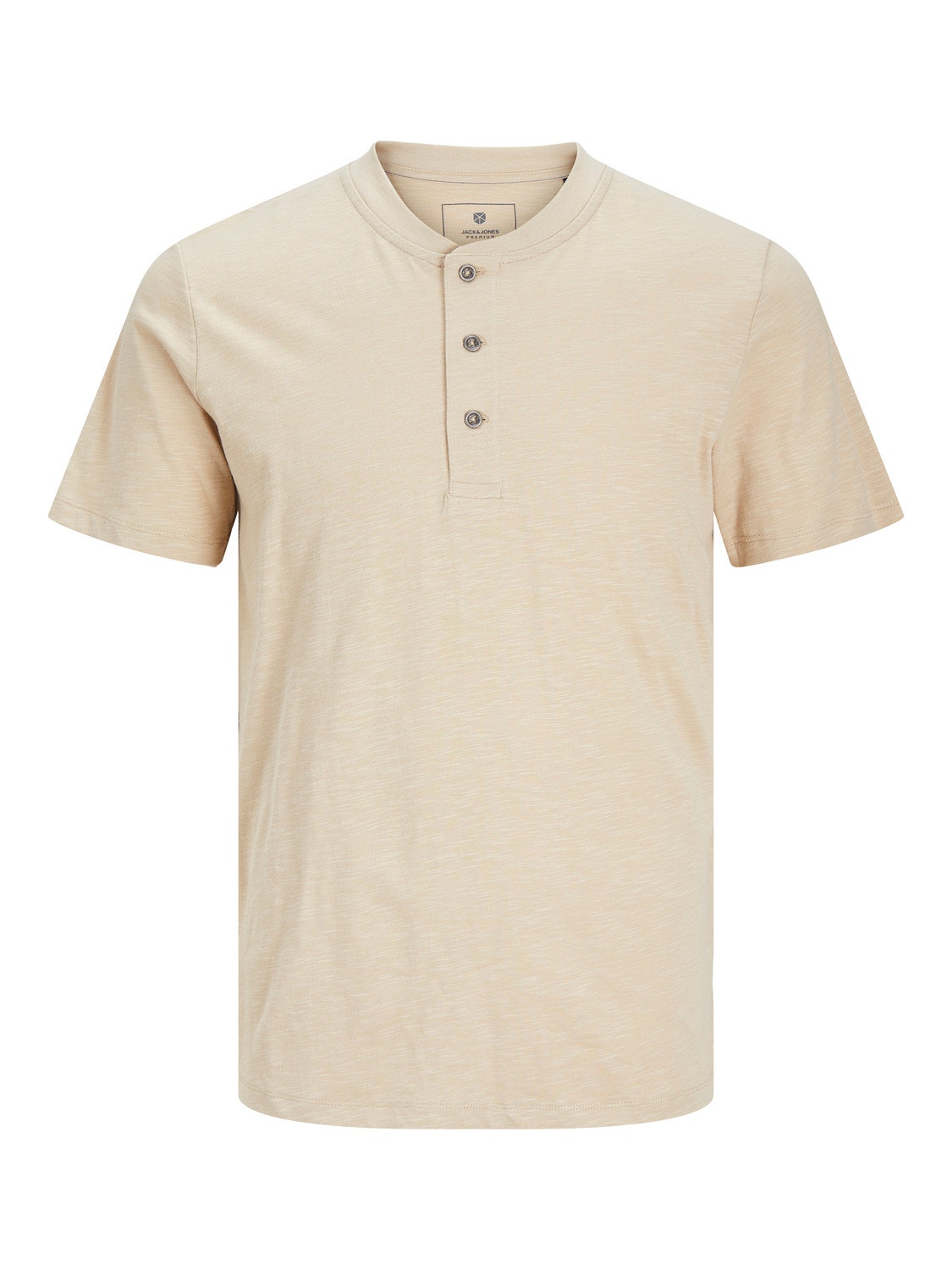Jack & Jones Ensfarvet Kinakrave T-shirt -Sand - 12257965