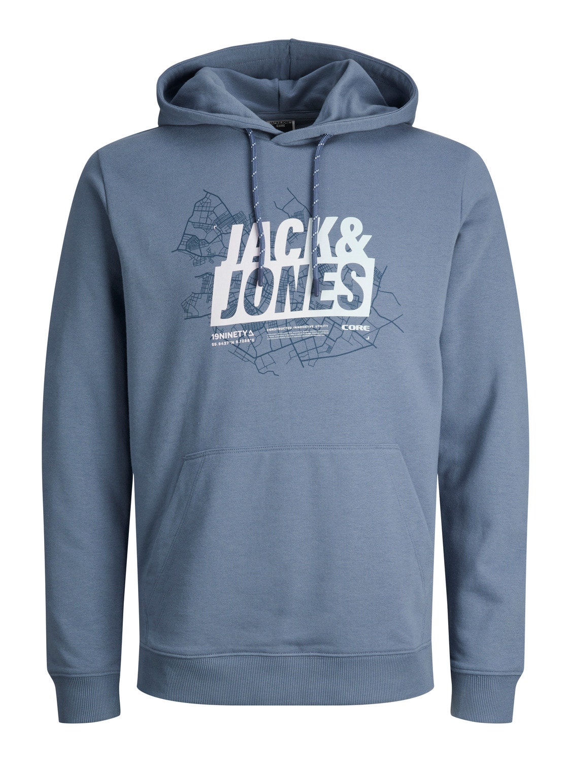Jack & Jones Printed Hoodie -Flint Stone - 12258049