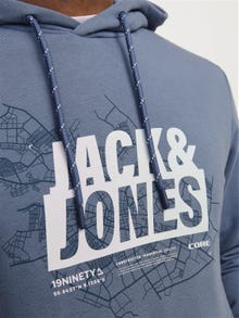 Jack & Jones Printed Hoodie -Flint Stone - 12258049