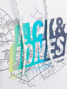 Jack & Jones Spausdintas raštas Megztinis su gobtuvu -White - 12258049