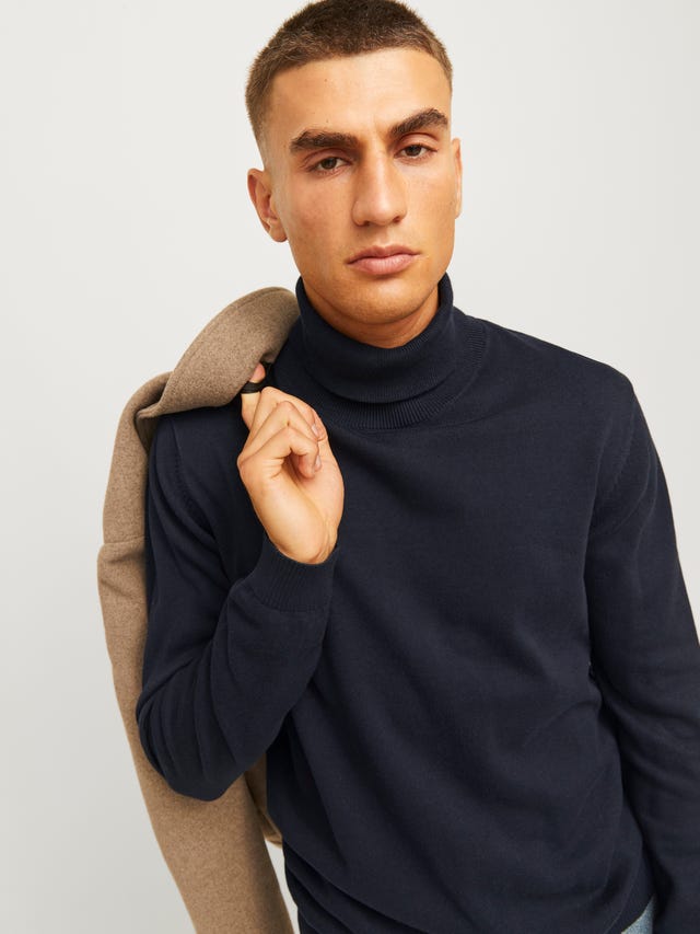 Mock Coltrui voor Mannen Lange Mouw Slim Fit Hoge Roll Hals Trui Tops Mock Coltrui voor Mannen Lange Mouw Slim Fit Hoge Roll Hals Trui Tops