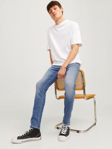 Jack & Jones JJIGLENN JJFOX AM 489 50SPS NOOS Priglundantys džinsai -Blue Denim - 12258116