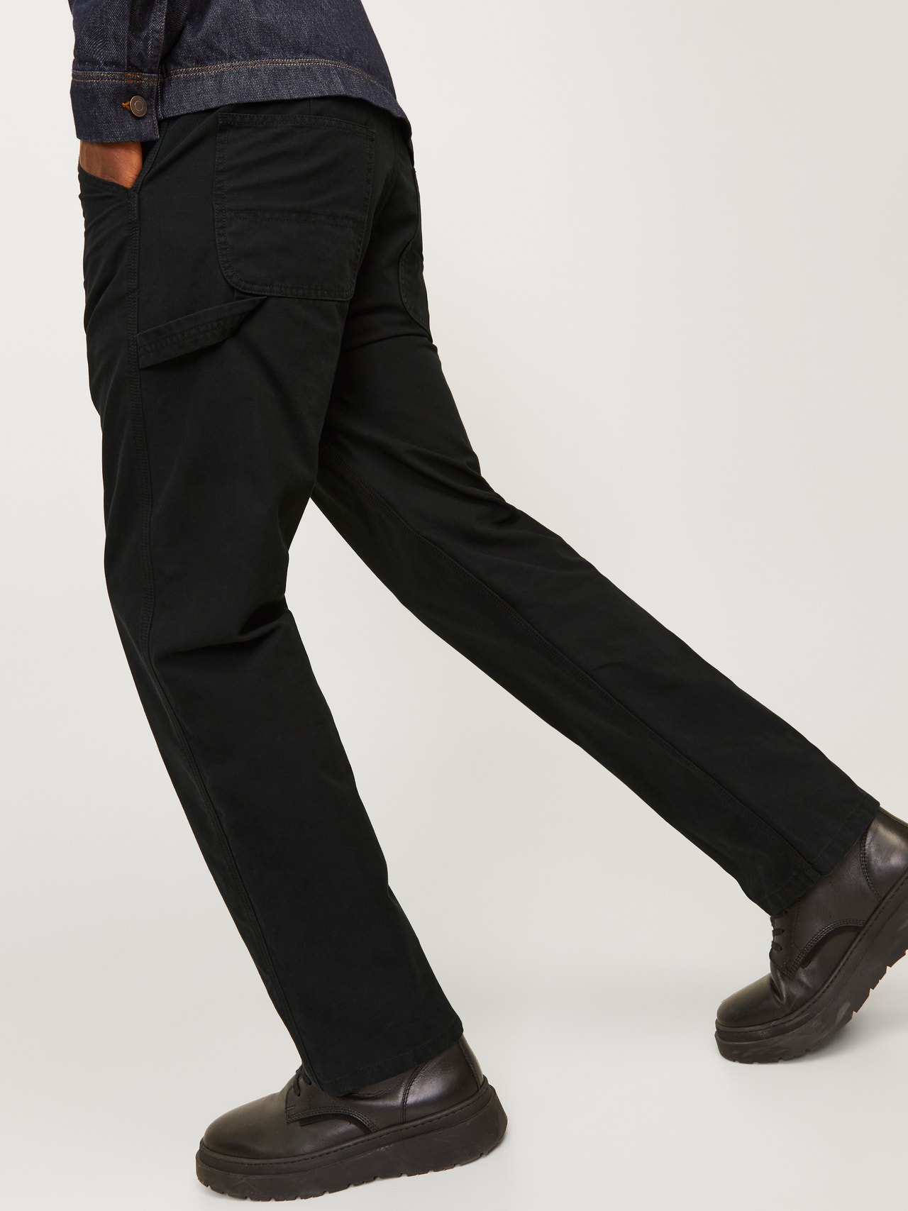 Jack & Jones Παντελόνι Wide Leg Fit 5 τσέπης -Black - 12258148