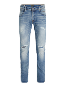 Jack & Jones JJIGLENN JJFOX 50SPS CB 043 50SPS SN Priglundantys džinsai -Blue Denim - 12258180