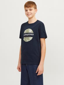 Jack & Jones Trykk T-skjorte For gutter -Navy Blazer - 12258234