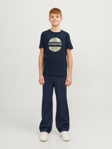 Jack & Jones Printet T-shirt Til drenge -Navy Blazer - 12258234