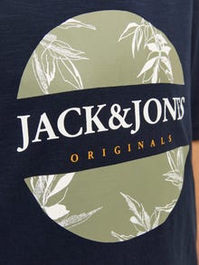 Jack & Jones Nadruk T-shirt Dla chłopców -Navy Blazer - 12258234