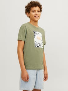 Jack & Jones Nadruk T-shirt Dla chłopców -Oil Green - 12258234