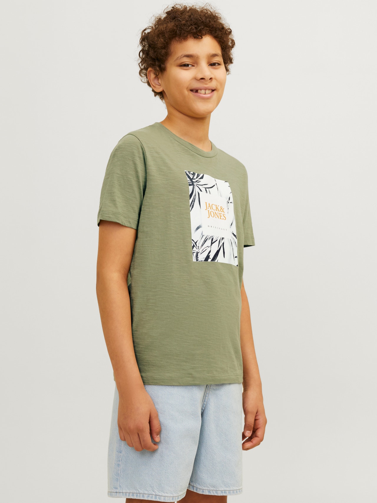 Jack & Jones T-shirt Estampar Para meninos -Oil Green - 12258234