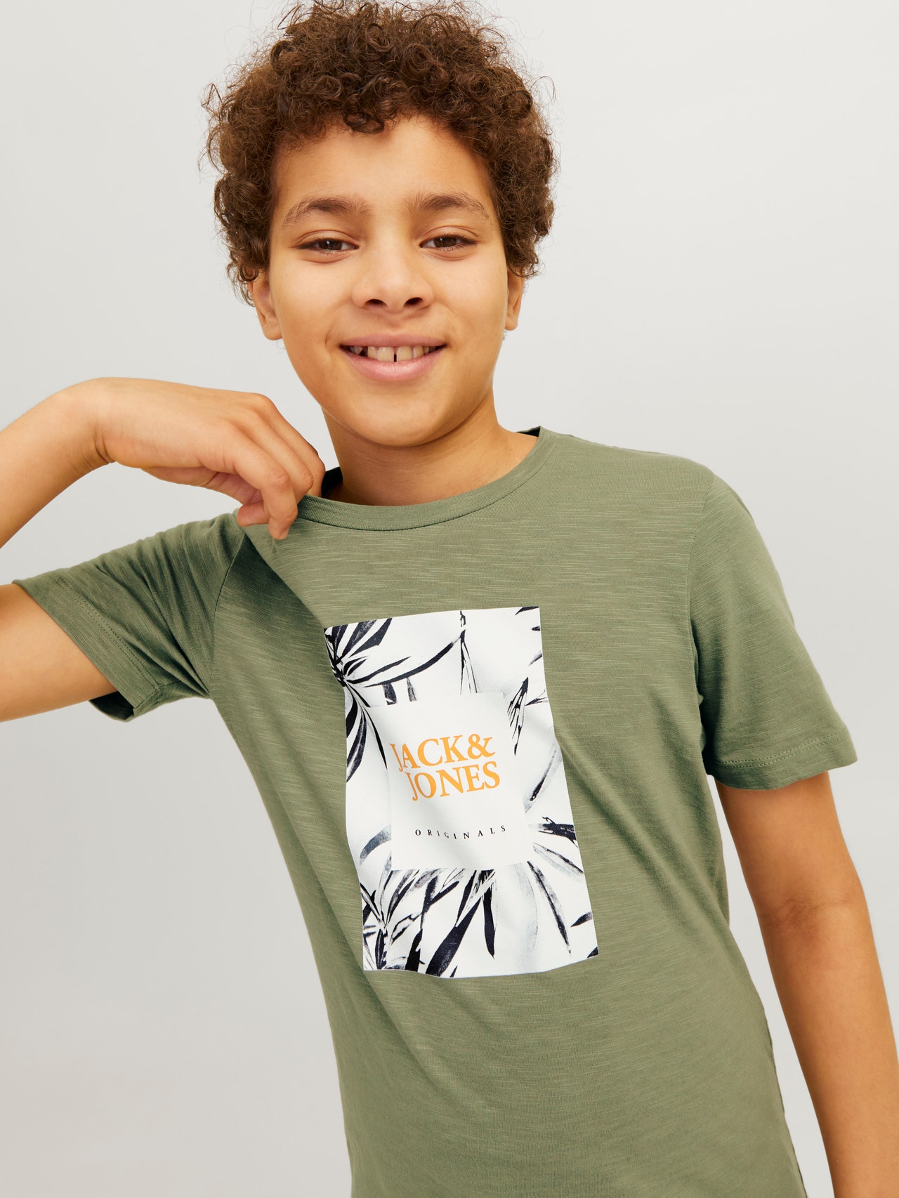 Jack & Jones Printet T-shirt Til drenge -Oil Green - 12258234