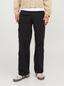 Jack & Jones Plačios klešnės Cargo kelnės -Black - 12258307